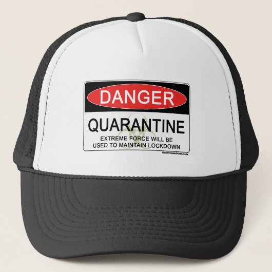 Casquette Signe de danger de quarantaine (Devant)