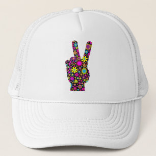 Casquette Signe de paix floral