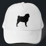 Casquette Silhouette carlin<br><div class="desc">Silhouette Carlin noir. Ce joli camionneur qui fait un cadeau amusant pour les amoureux de Carlins! La taille Unisex convient à la plupart des ados et des adultes.</div>