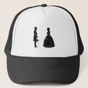 Casquette silhouette d'abraham lincoln et de mary todd linco