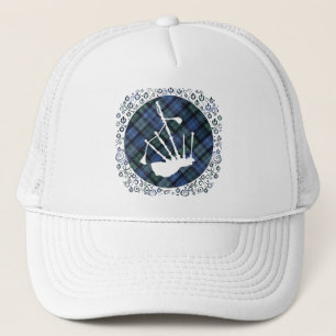 Casquette Silhouette de cornemuse sur tartan