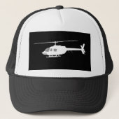 Casquette Silhouette de coupe d'hélicoptère noir (Devant)
