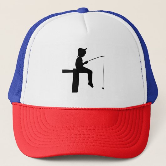 Casquette Silhouette de garçon pêcheur (Devant)