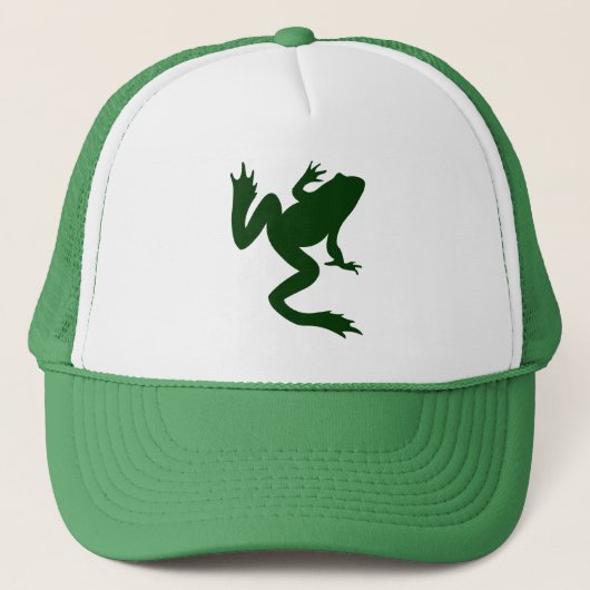 Casquette Silhouette de grenouille vert foncé (Devant)