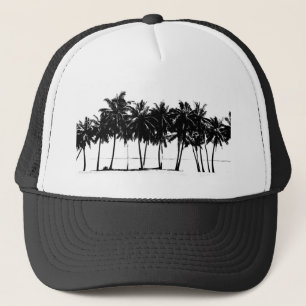 Casquette Silhouette de palmiers blancs noirs