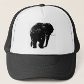 Casquette Silhouette d'éléphant noir (Devant)