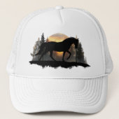 Casquette Silhouette du Cheval du Coucher de Soleil Style éq (Devant)