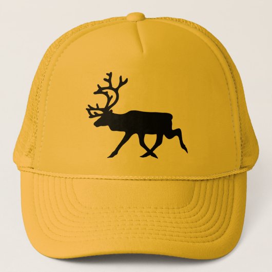 Casquette Silhouette noire de renne/caribou (Devant)
