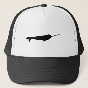 Casquette Silhouette noire et blanche mignonne de Narwhal
