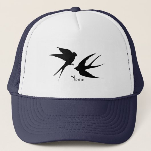 Casquette Silhouettes d'oiseaux hirondelles Thunder_Cove (Devant)