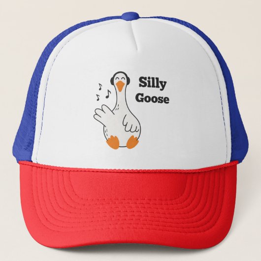 Casquette Silly Goose Wearing Headphones – Cute Funny Goose (Devant)