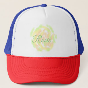 Casquette Simple aquarelle orange jaune ajoutez votre nom le