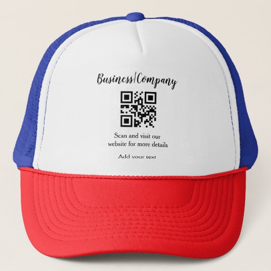 Casquette Simple entreprise site web code-barres QR ajouter  (Devant)
