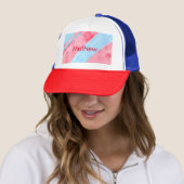 Casquette simple initial letter mongram add your name red b (En situation)