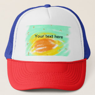 Casquette Simple minimal vert orange aquarelle ajoutez texte