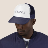 Casquette Simple Navy Blue Custom Name Elegant Trucker (En situation)