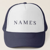 Casquette Simple Navy Blue Custom Name Elegant Trucker (Devant)