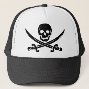 Casquette Simples crânes de pirates souriants avec épées