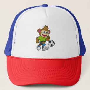 Casquette Singe comme joueur de football avec Soccer