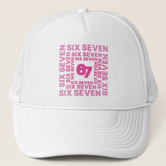 Casquette Six Seven 67 Graphique Rose (Devant)