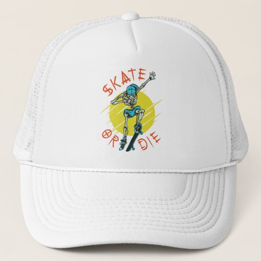 Casquette Skate ou die Skeleton Skateboarder (Devant)
