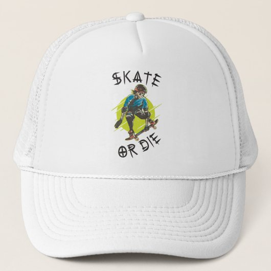Casquette Skate ou die Skeleton Skateboarder (Devant)