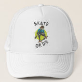 Casquette Skate ou mourir Skeleton Skateboarder (Devant)
