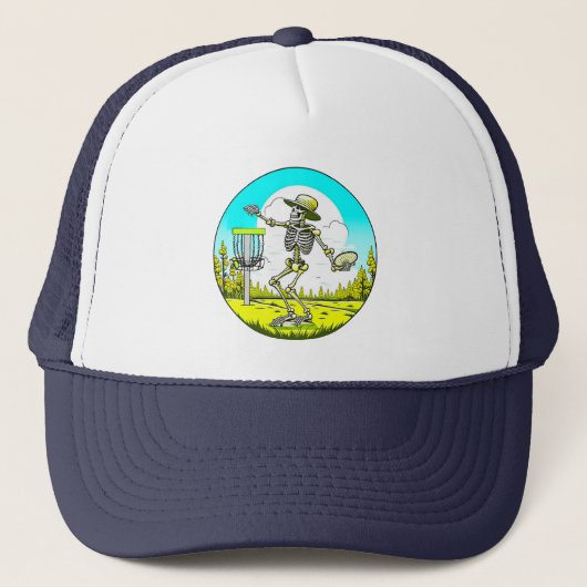 Casquette Skeleton Jouer Disque Golf (Devant)