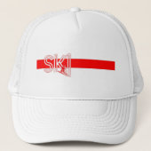 Casquette Ski Red Stripe avec Snowski (Devant)