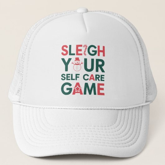 Casquette Sleigh Your Self Care Game Christmas Wellness (Devant)