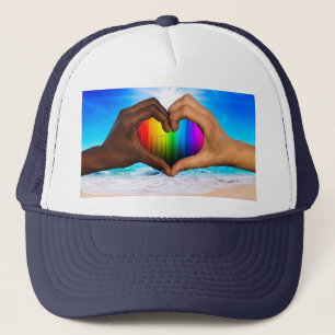Casquette SlipperyJoe dégradé de cœur arc-en-ciel vibrant in