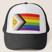 Casquette SlipperyJoe Intersex Progrès Fierté Drapeau arc-en (Devant)