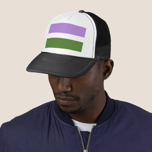Casquette SlipperyJoe's Genderqueer Pride Couleurs du drapea (En situation)