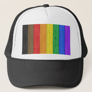 Casquette SlipperyJoe's inclusive gay pride drapeau en bois 