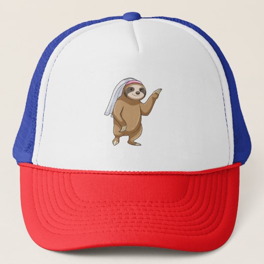 Casquette Sloth as Bride with Veil (Devant)