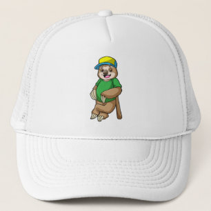 Casquette Sloth au baseball avec batte de baseball