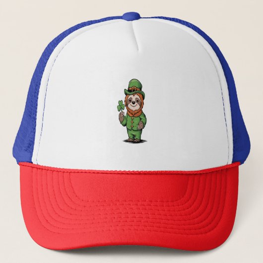 Casquette Sloth St Patrick's Day Irish Lucky (Devant)