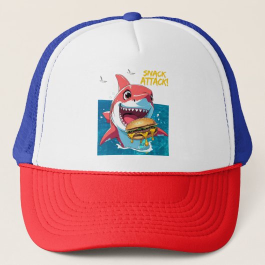 Casquette Snack Attack Shark – Chapeau d'été (Devant)