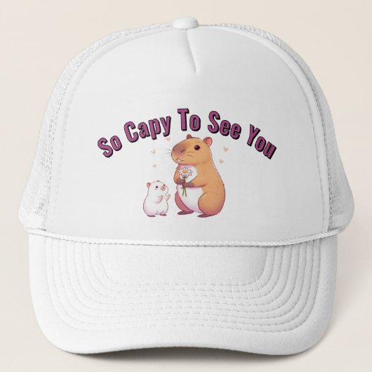 Casquette So Capy To See You – Cute Capybara Art (Devant)