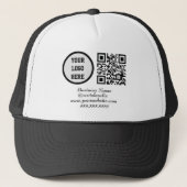 Casquette Social media QR Code Black Modern Business Logo (Devant)