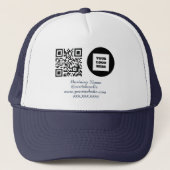 Casquette Social media QR Code Marine Blue Business Logo (Devant)