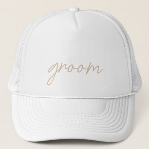 Casquette Soirée de mariage moderne Script beige