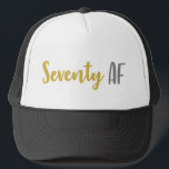 Casquette Soixante-dix AF amusant 70e cadeau d'anniversaire<br><div class="desc">Cette drôle de 70e anniversaire gag blague idée cadeau est parfait pour toute personne qui célèbre un soixante-dixième anniversaire! Comprend le dicton drôle "soixante-dix af",  qui est une idée de cadeau formidable qu'ils aimeront!</div>