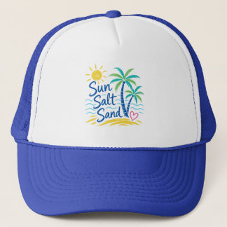 Casquette Soleil Sel Sable – Palmier de Plage Tropicale Été
