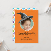 Casquette sorcier Carte photo Halloween (Devant/Arrière en situation)