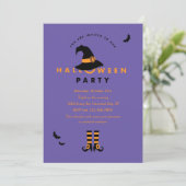 Casquette sorcière Invitation de la fête d'Hallowe (Debout devant)