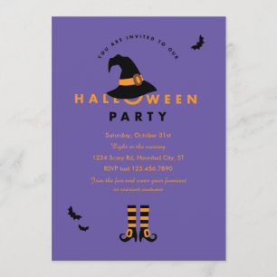 Casquette sorcière Invitation de la fête d'Hallowe
