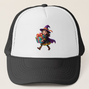 Casquette Sorcière magique livrant des cadeaux Halloween Fan