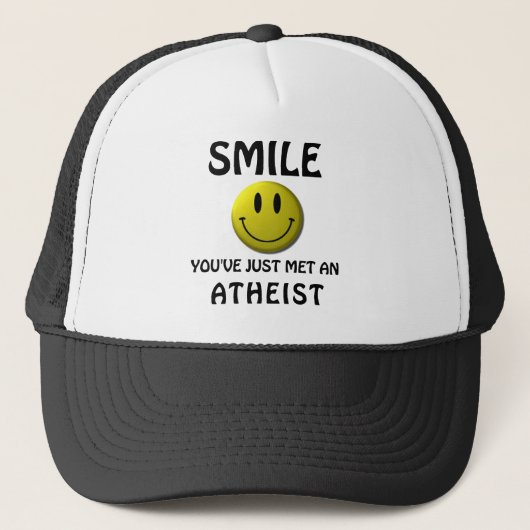 Casquette SOURIRE, vous avez juste rencontré un athée (Devant)