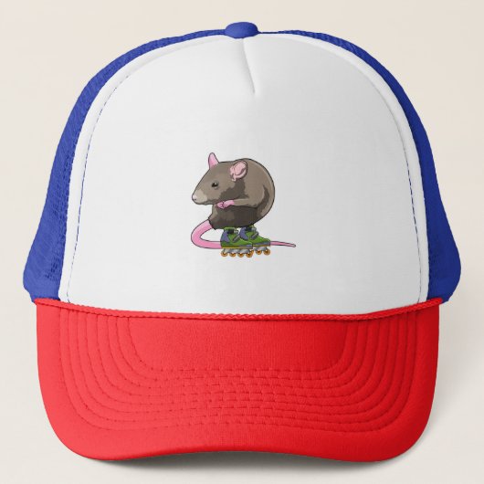 Casquette Souris comme Patinage en ligne avec Patins en lign (Devant)